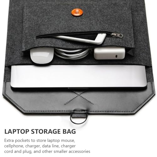 Funda para portátil 13 pulgadas de fieltro negra miniatura 6