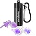 [2019 New Design] Sleeping Ear plugs, Hearprotek 2 Pairs ear plugs (32db & 30db) ultra soft noise reduction and hearing protection earplugs for side sleepers, snoring, travel, working, safety (Purple)