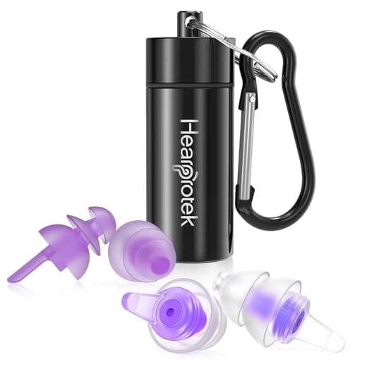Sleeping Ear Plugs, Hearprotek 2 Pairs Ear Plugs (32db & 30db) Ultra Soft Noise Reduction and Hearing Protection earplugs for Side Sleepers, snoring, Travel, Working, Safety (Purple)