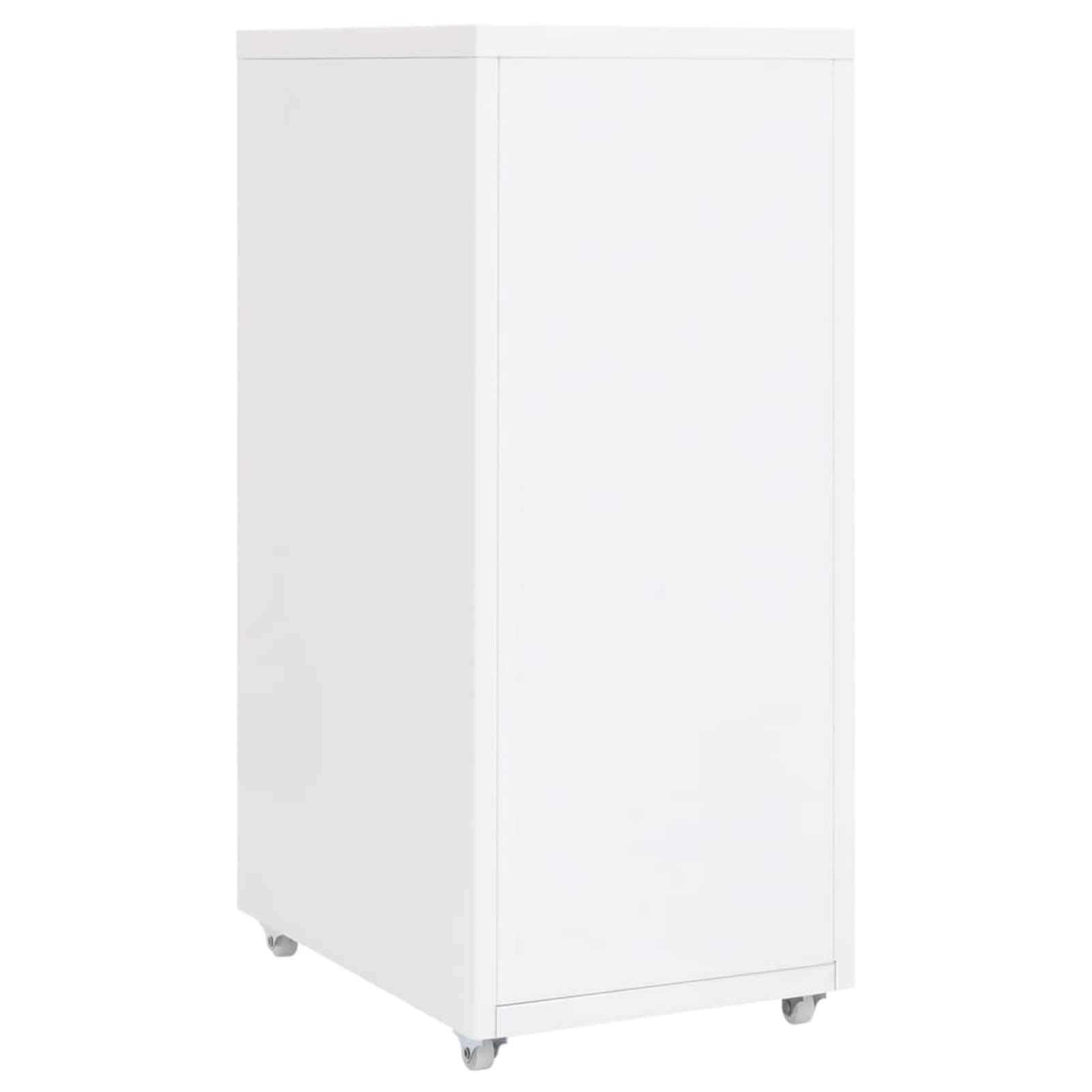 Schedario Mobile Bianco 28x41x69 cm in Metallo,Schedario,Schedario da Ufficio,Mobiletto per Documenti(SPU:335913)