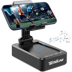 TechGlow Gifts for Men Foldable Cellphone Stand with Bluetooth Speaker Wireless Speaker with Phone Holder Birthday Gift Idea for Man Woman Cool Gadget