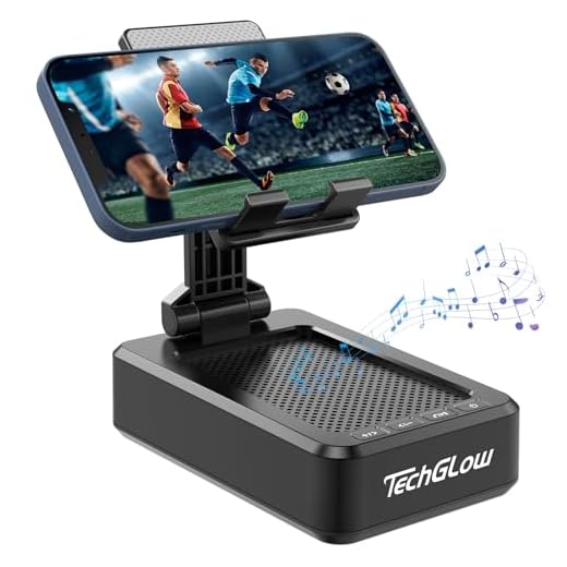 TechGlow Gifts for Men and Women - Portable Phone Stand Speakers Bluetooth Wireless,Cool Kitchen Gadgets for Men,Birthday,Christmas Stocking Stuffers for Women Men Mom Her Him,Phone Holder for Desk
