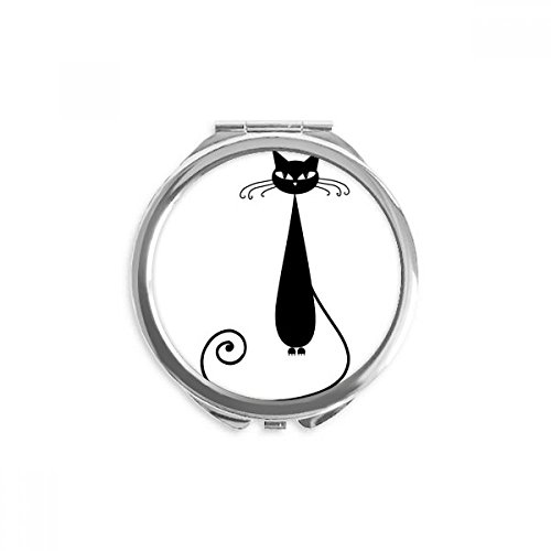 Miroir de poche chat noir Halloween pour retouches de maquillage portables