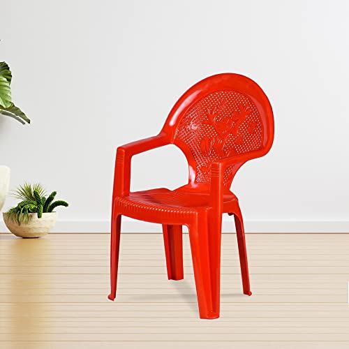Image of MAHARAJA Mickey Mouse Plastic Chair for Kids | Strong Durable & Portable Study Chairs | Virgin Material Kids Chairs for 2 to 8 Years | Stackable School Chair (Red, Pack of 4)