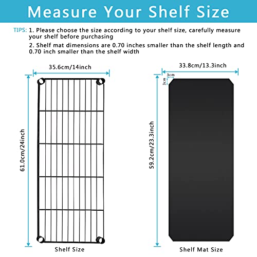 Hootown 5 Sheets Wire Shelf Liners Fit Wire Shelving Size 24 Inch X 14 Inch, Black Frosted Hard Plastic Protector Mats For Metal Stainless Steel Garage, Cabinets, Kitchen Shelves, Shoe Rack #TOP2
