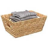 vidaXL Aufbewahrungskörbe 2 pcs Natur 38 x 28 x 15 cm Wasserhyazinthe, Aufbewahrung fürs Wohnzimmer, rechteckige Wasserhyazinthe Körbe, robuste Ordnungsbehälter, rustikale Wohnideen