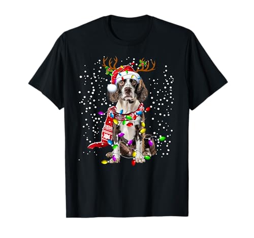 English Springer Spaniel cane Albero di Natale Buon Natale Brutto Maglione di Natale Animali Amante con qualsiasi Decorazioni Liquidazione, albero, luci, gonna, carta da imballaggio, calza, renna, pupazzo di neve, maglioni brutti
