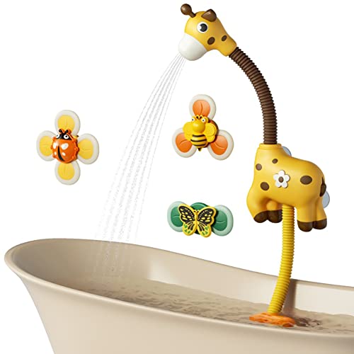 LICHENGTAI Badewannenspielzeug Wasser Dusche Baby Badespielzeug, Elektrisch Wasserpumpe Bad Duschkopf Ausgießer Wasserspielzeug Mit Schwimmbad Spielzeug Spielzeug für Kinder 1 2 3 4 Jährige