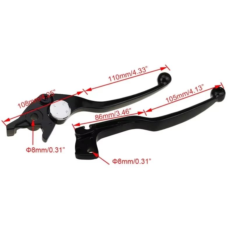 Moto Leve Freno Leve Freno Frizione Moto Per Suzuki Per SV 650 S 1999-2008 Per GSXR600 1992-1993 Per GSXR 750 1988-1993 Motociclo Leva Frizione Freno(Black)