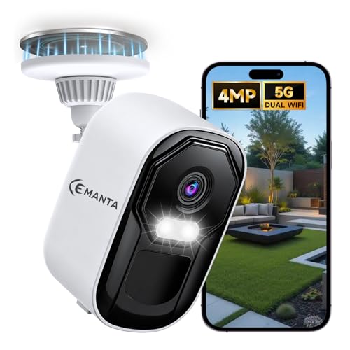 CEMANTA 2.5K 4MP Security Camera Wireless Outdoor, Free Cloud Storage, 2.4G/5Ghz WiFi, AI Motion...