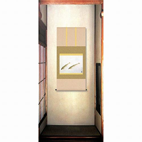 複製/速水御舟/鮎図/工芸/布袋屋掛軸HI-308 Amazon.co.jp: 速水御舟『鮎(尺五横)』版画+手彩色 掛け軸 日本画 動物