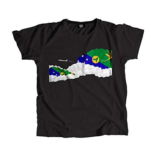 T-shirt de l'Île Christmas motif avion en coton premium pour homme et femme