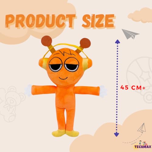 Image of Customized Text Standing Orange Sprunki Plush Toys