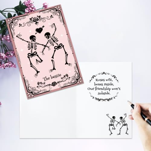 Funny Halloween Card for Bestie Skeleton Friendship Halloween Card for Her - image 4