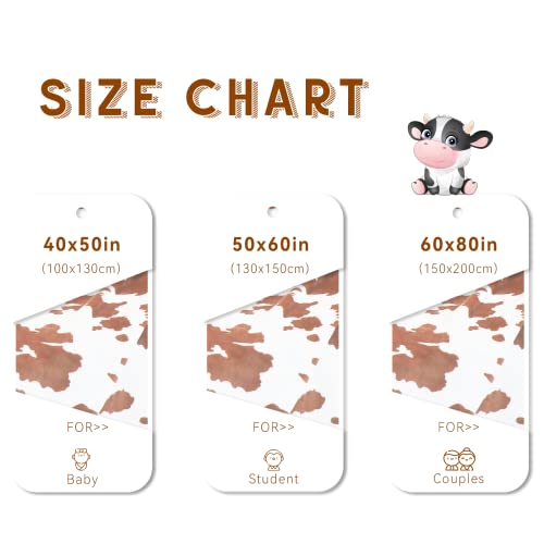 Brown Cow Print Blanket Plush Flannel Fleece Cute Throw Blanket Soft Warm Cow Blankets And Throws Lightweight Sofa Bed Travel Couch Blankets For Baby Kids Adults Girls Boys Teens Gift 50X60 Inch #TOP1