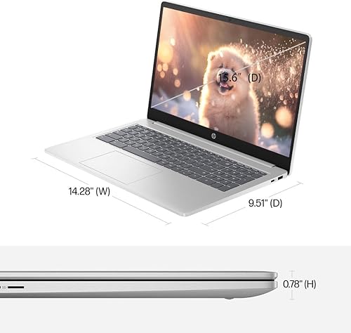Image of HP Chromebook 15.6 Inch Laptop for College Students, Intel 4-Core Processor N (Beat i5-8250U), 8GB DDR5 SA RAM, 64GB eMMC, Chrome OS, UHD Graphics, Arctic Silver (Renewed), 15a-na002