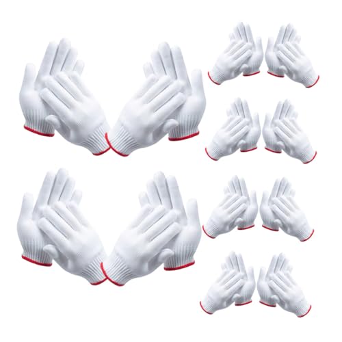 Guantes de trabajo de nailon BETOOKY, 12 pares de protección con algodón grueso