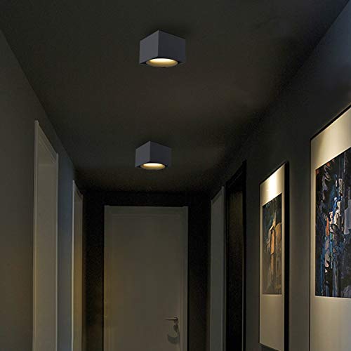 Dr.lazy 10W LED Plafonnier Spots lampe,Spots de plafond,Applique de Plafond, spots plafond orientables,LED Plafonniers ,Éclairage de plafond,IP20,10x10x7cm (Noir-3000K) - Image 7