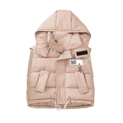 Little Boys Girls Hoodies Puffer Vest Kids Zipper Padded Quilted Jacket with Pocket Fall Winter Warm Clothes Cute Casual Coat