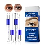 Lash und Augenbrauen Serum, Wimpernwachstumsserum, Wimpernserum mit langanhaltender Wirkung, Für Längere, Dickeres,Vollere Wimpern und Definierte Augenbrauen, Wimpern Conditioner, 3ML+3ML
