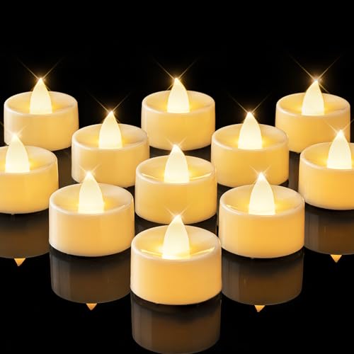 BEICHI 100Pack Flameless LED Tealight Candles, 200+ Hours, Ivory Body