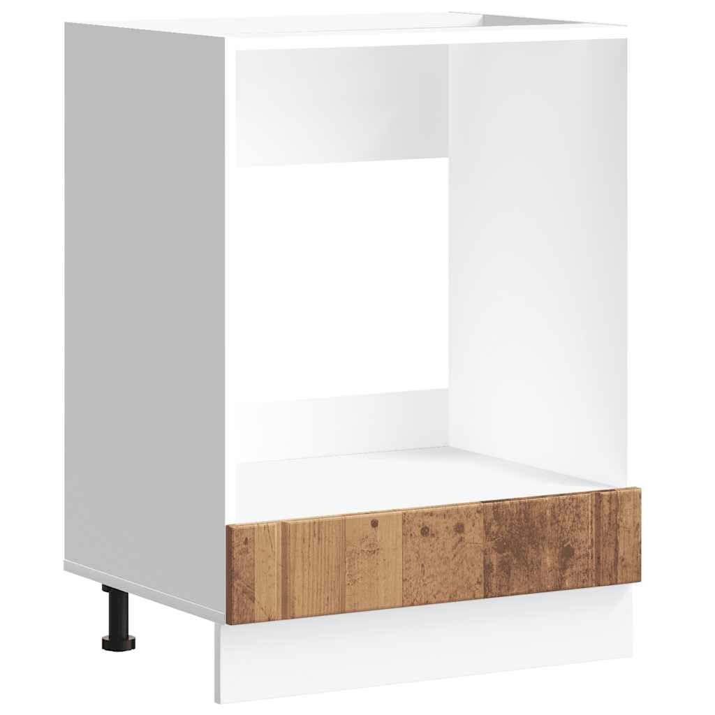 vidaXL Lucca Engineered Wood Oven Cabinet - Adjustable Feet, 60x46x81.5 cm, Old Wood Finish for Kitchen Storage — image 1