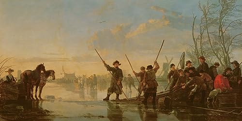 Tableau scène de patinage Aelbert Cuyp poster 60x90cm