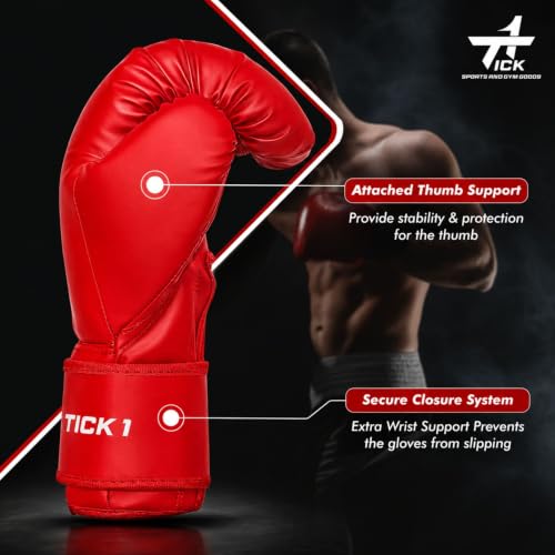 Image of Boxing Gloves (8 oz) for Youth & Teens (Ages 8-12)-Synthetic Leather Punching Gloves for Older Kids Training,Kickboxing, Muay Thai & for Professional Competition or Fast Speed-Bag Work (Red)