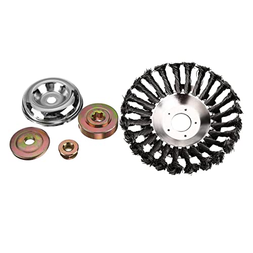 Fenteer 雑草有線トリマーブレード 草刈り機 替え刃 スチールワイヤー回転ブラシ ダスティングヘッド交換用 ヘッド 草刈機用チップソー, 10インチ