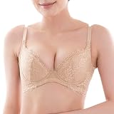 [グラモア] ブラジャー 補正ブラ 【キスするブラ】 レディース 脇高 デコルテ盛り 谷間メイク 補整下着 大きいサイズ 小さいサイズ (スキン, D65) FT0232
