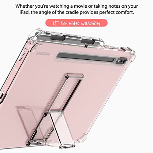 araree FLEXIELD SP Galaxy Tab S8 11", Smart Multiple Angle Kickstand Sturdy Cover with Convenient S Pen Holder Compatible with Galaxy Tab S8 11"(2022) Transparent Full Protective Case