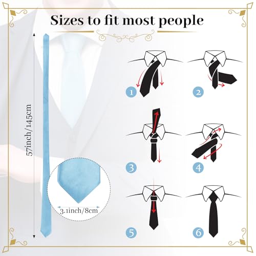 Syhood 24 Pcs 6/12/24 Pcs Men Ties Set Solid Satin Pure Color Business Formal Necktie Tie 57\" for Men Occasion Wedding (Cute Color)