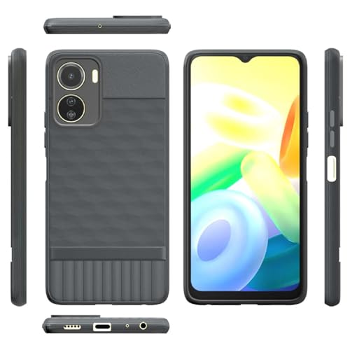 Image of Shockproof Case for Vivo Y16 4G / Y56 5G / T2x 5G | Full Camera Protection | TPU Flexible Back Cover for Vivo Y16 4G / Y56 5G / T2x 5G (Graphite Grey)