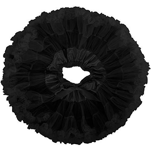 Baby Girls Tutu Skirt Fluffy Soft Tulle Skirt Princess Ballet Skirt Tutu Pettiskirt (S(3-4T), Black) #TOP4