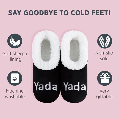 Image of Snoozies Slipper Socks -Funny Quote House Slippers for Women, Non-Slip Fuzzy