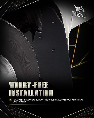Image of RENO Ram Mud Flaps, Heavy Duty Vehicle Sediment Protection Driver & Passenger Sides Splash Guards Compatible with 2010-2018 Ram 1500 2500 3500 SRW Truck Classic (Front + Rear, 4pcs)