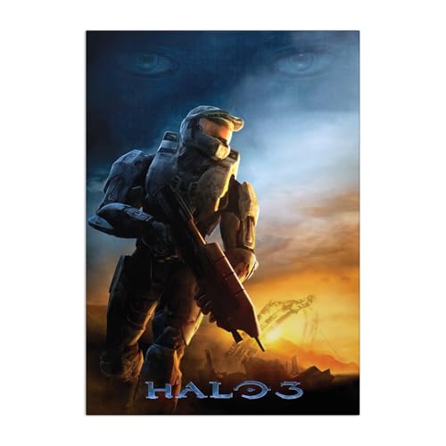 Displate Officiel Halo Game Métallique Fixation Magnétique Licence Officielle Image Affiche de Haute Qualité Halo Posters - Halo 3 Poster hauteur 45 cm...