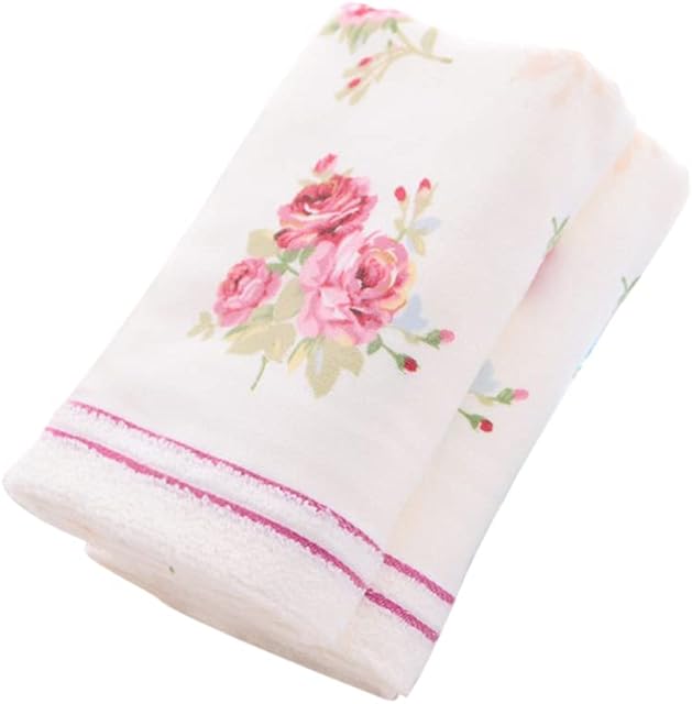 YARNOW Turkish Towels 1PCS Rose Face Towel Vintage Floral Hand Towel Cotton Soft Washcloth Decorative Hand Towel for Bathroom Gym Yoga Hotel 33x73cm (Oyster White) Cotton Beach Towel