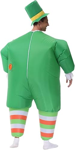 Miniatura 5 de Letsglow Adult Inflatable Ride-on Rooster Costume, Blow Up Dinosaur St Patricks Day Suit Funny Glow Costumes