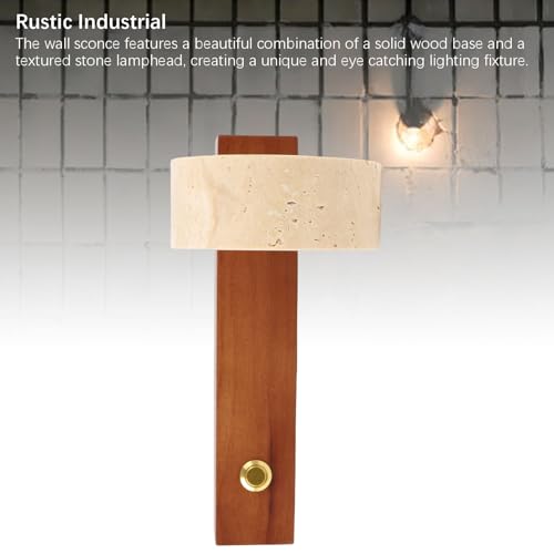Aplique de pared rústico con foco LED orientable e interruptor para iluminación de interior 3