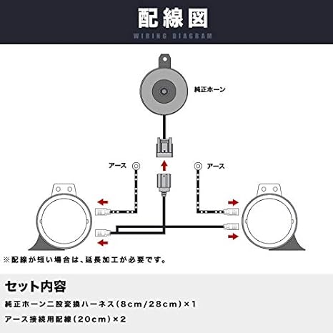 Amazon Co Jp Inex ホーン二股変換ハーネスキット 純正ホーン配線分岐 ダブルホーン化 クラクション ホンダ用 Diy 工具 ガーデン