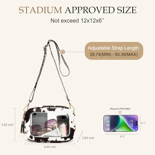 Image of LOXOMU Clear Crossbody Bag Stadium Approved - Waterproof Clear Purses for Women Stadium Bag with Adjustable Guitar Strap | Stadium Approved