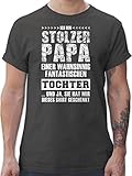 T-Shirt Herren Stolzer Papa Fantastischen Tochter - S - Dunkelgrau - Tshirt Fuer Papa - L190
