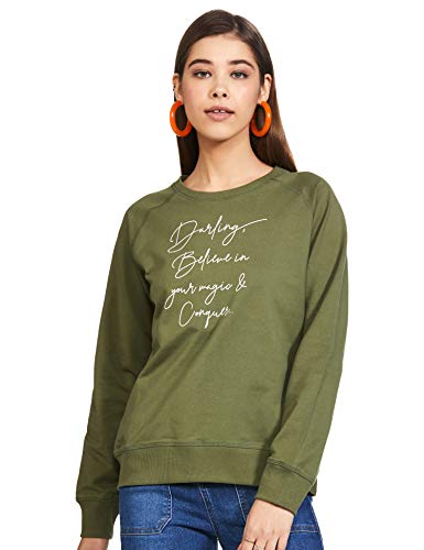Image of Amazon Brand - Symbol Women's Cotton Blend Round Neck Regular Fit Sweatshirt (Pullover)