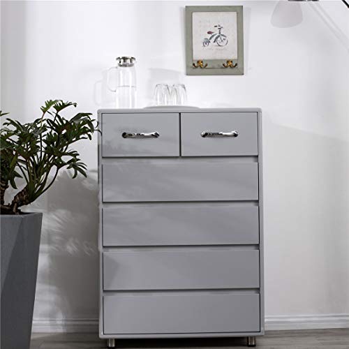 Rasoo Chest Of Drawer 6 Drawers Dressers Chest For Bedroom Cabinet Tall Grey Bedside Drawers Wide Storage Space Sidetable Dresser Chest (6 Drawers, Grey) #TOP2