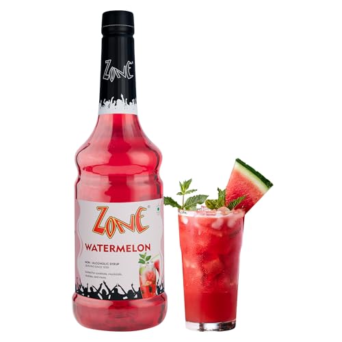Zone Flavoured Syrups 1000ml – Premium Café-Style Syrups for Mocktails, Cocktails, Milkshakes, Coffees, Iced Teas, Sodas & Desserts | Perfect for Home Use, Small Cafés, Bars & Gifting (Watermelon)