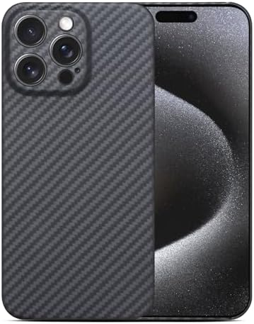 Ultra Thin Aramid Carbon Fiber Case for Apple iPhone 16 pro, Camera Full Cover Protection Black