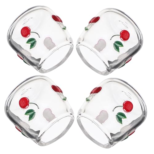 Didiseaon 4pezzi Bicchieri Vetro in Miniatura Per Casa Delle Bambole Tazze Piccole Per Bere Accessori Decorativi Per Cucina in Scala Design Realistico Con Forma Pancia Larga