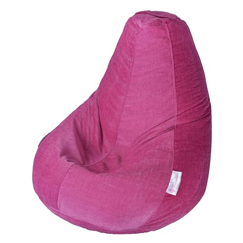 Image of Casa Copenhagen Premium Designer Fabric Bean Bag Chair, Filled with Beans | Capacity: Upto 7 Ft Height, 200 KG Weight | 5XL |Pink Sparrow