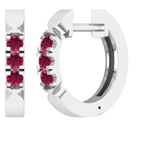 Dazzlingrock Round Ruby Hoop Earrings Cover